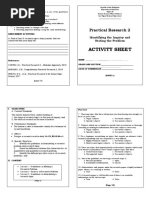 Activity Sheet: Practical Research 2