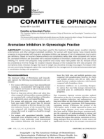 Committee Opinion: Aromatase Inhibitors in Gynecologic Practice