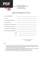 PD851 Compliance Report Form