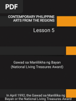 Lesson 5 Contemporary Philippine Arts From The Regions PDF