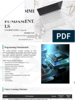 Programmi NG Fundamenta LS: Omer Khan Course Code