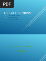 Linear Functions: Functions in General Linear Functions C. Linear (In) Equalities