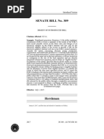 Senate Bill No. 309 - : Digest of Introduced Bill