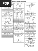 Physics 101 Unified Formula Sheet: Constants