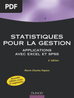 Statistiques Pour La Gestion - Applications Excel Et SPSS by Pierre-Charles Pupion