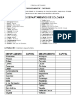 Ciencias Sociales Departamentos y Capitales