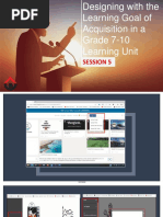 Designing With The Learning Goal of Acquisition in A Grade 7-10 Learning Unit