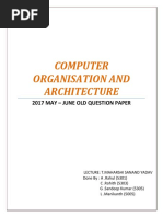 Computer Organization and Architecture (COA) 2017 May - June Old Solved Question Paper