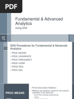 Advanced Analytics Using SAS