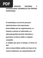 Todo Negocio Nacional e Internacional Desarrollo Sus Propias Estrategias