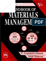 Handbook Of: Materials Management