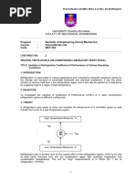 Program: Bachelor of Engineering (Hons) Mechanical Course: Thermalfluids Lab Code: MEC 554