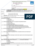 Assessment: (Post-Test) : Directions: Read and Analyze Each Item Carefully. Select The Correct Answer From The Choices