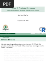 R - Lecture - Notes (Lecture 3) PDF