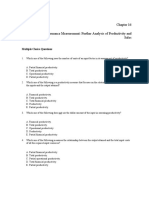 Operational Performance Measurement: Further Analysis of Productivity and Sales