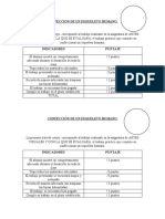 Confección de Un Esqueleto Humano, Rubrica, Lista de Cotejo