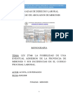 Monografia Ley 27348 - Misiones