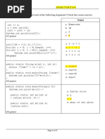 Question 1 (25 Points) : A. What Is The Output of Each of The Following Fragments? Circle The Correct Answer