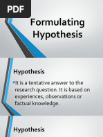 Formulating Hypothesis