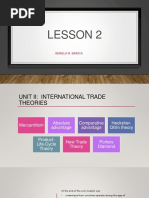 Lesson 2 Unit II International Trade Theories 2 PDF