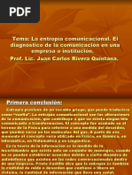 Entropía Comunicacional, Diagnóstico de La Comunicación en Una Empresa