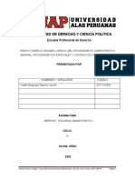 Ensayo Sobre El Regimen Juridico Del Procedimiento Administrativo General, Procedimientos Especiales y Contencioso Administrativo