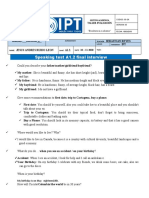 Speaking Test A1.2 Final Interview: X Sebastian Reyes IPT Jesus Andres Rubio Leon A1.2