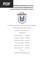 Contexto Del Área de La Empresa de Telecomunicaciones Entel