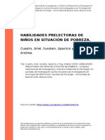 Cuadro, Ariel, Ilundain, Aparicio y P (..) (2009) - HABILIDADES PRELECTORAS DE NINOS EN SITUACION DE POBREZA PDF