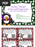 Holiday Themed Ratios and Proportions: Task Cards With QR Codes!