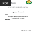 Concepto, Objetivos y Limitaciones de La Investigación de Mercados