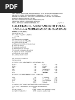 Calculo Del Asentamiento Total