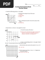 Review Sheet: Constant Velocity Particle Model