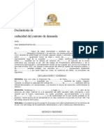 Declaratoria de Caducidad Del Contrato de Demanda