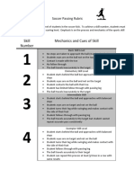 Skill Number Mechanics and Cues of Skill: Soccer Passing Rubric