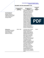 Risk Assessment and Risk Management Plan