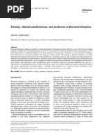 Etiology, Clinical Manifestations, and Prediction of Placental Abruption