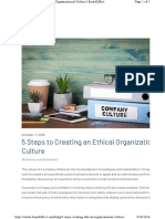 5 Steps To Creating An Ethical Organizatio Culture: October 7, 2019