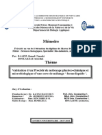 Validation D'un Procédé de Nettoyage Physico-Chimique Et Microbiologique D'une Cuve de Mélange Forme Liquide PDF