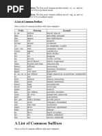 Prefixes&Suffixes