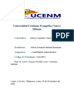 Ensayo Modelo Costo Volumen Utilidad, Nelson Fernando Bautista, 118140071