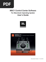 MSC1 Control Center Software User's Guide: For Macintosh Operating System