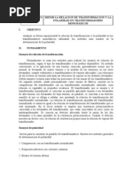 Lab 4 MEDIR LA RELACION DE TRANSFORMACION Y LA POLARIDAD EN TRANSFORMADORES MONOFASICOS