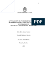 El Fortalecimiento Del Proceso de Enseñanza Aprendizaje de Las Operaciones Basicas Con Fracciones, A Través Del Uso de Material Didactico. 2016