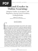 Artino, Stephens - Beyond Grades in Online Learning - Adaptive Profiles of Academic Self-Regulation Among Naval Academy Undergraduates, 2009