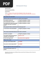 Critical Appraisal For Therapy: Citation