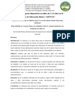 Análisis de La Ingesta Alimenticia en Niños de 3 A 6 Años ADONAI