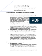 Choosing A Positioning & Differentiation Strategy: 1) Identifying Possible Value Differences and Competitive Advantage