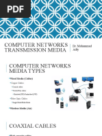 Computer Networks Transmission Media: Dr. Mohammad Adly