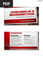 BT IV - Lec Module 1a - CSI Masterformat - 2019 PDF